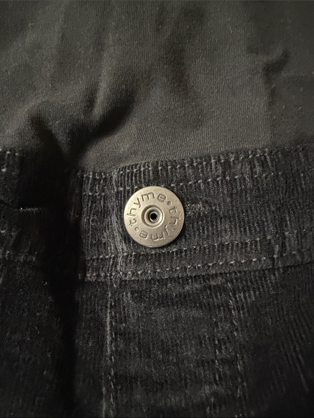 Thyme Maternity Black Corduroy Pull-On Maternity Pants - Picture 2 of 12